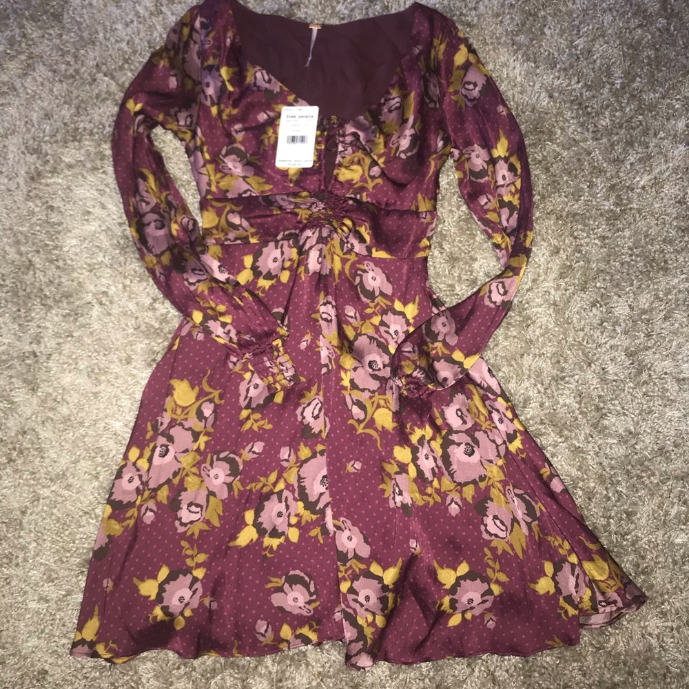 NWT Free People burgundy boho dress